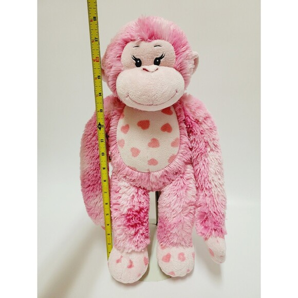Build A Bear Monkey Plush Pink Hearts Hugs For You 18" Stuffed Animal Toy BAB - Picture 12 of 13